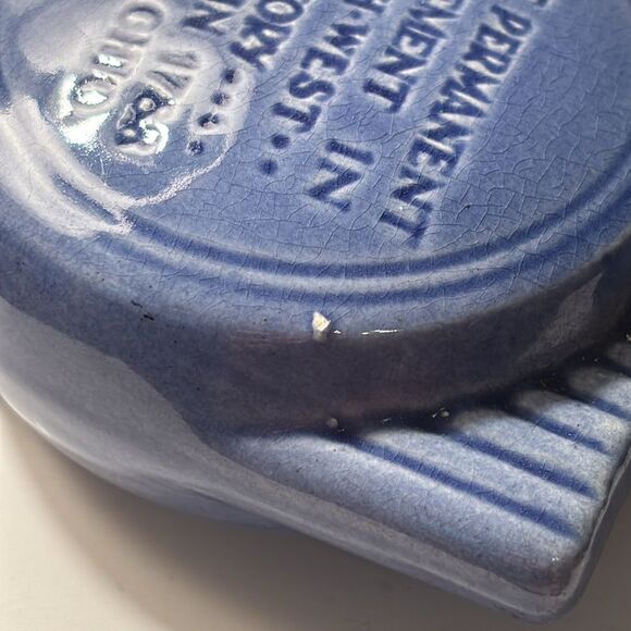 Vintage Small Light Blue Bud Vase Marietta Ohio Campus Martius State memorial - Picture 6 of 6